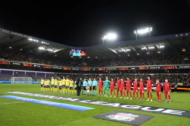 Liverpool line up in their last Europa League match