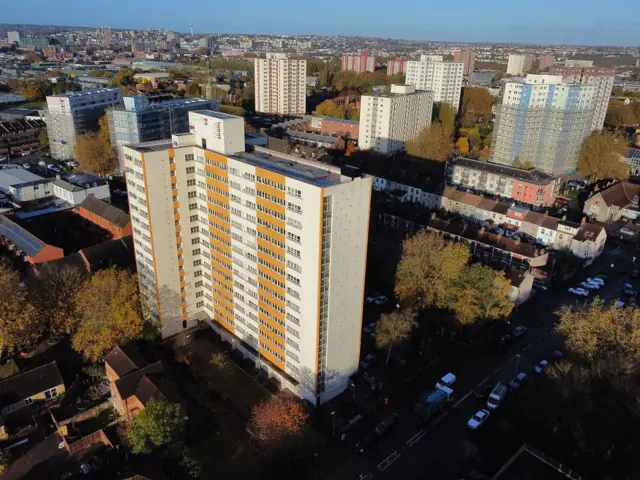 Barton House shown from a high viewpoint