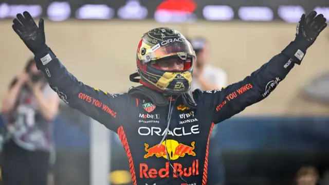 Max Verstappen celebrates