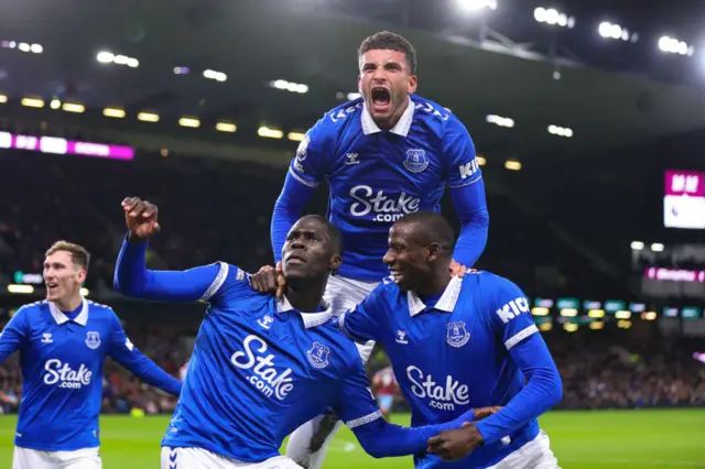 Amadou Onana (left), Ben Godfrey (centre) and Abdoulaye Doucoure (right)