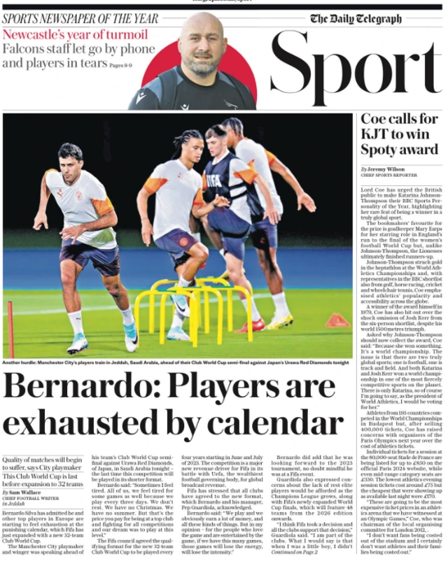 Telegraph back page