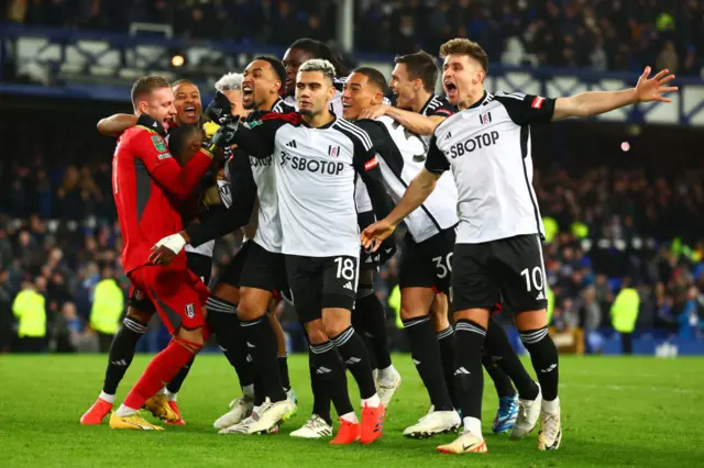 Fulham players celebrate