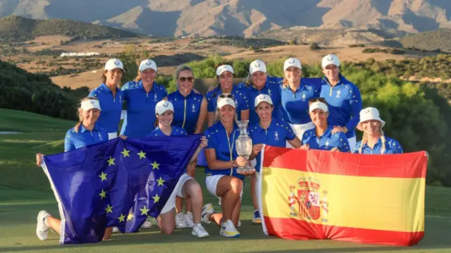 Europe celebrate winning the Solheim Cup