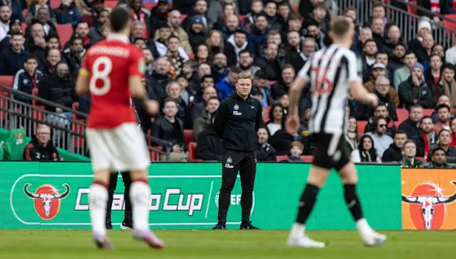 Eddie Howe looks on during the Carabao Cup Final match between Manchester United