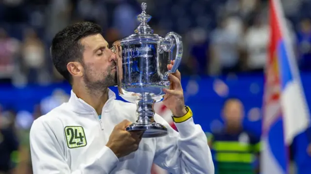 Novak Djokovic lifts the US Open title