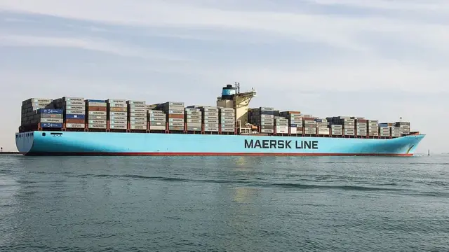 Maersk cargo ship on water