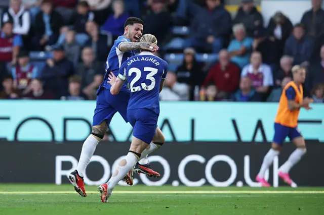 Enzo Fernandez and Conor Gallagher of Chelsea celebrate together