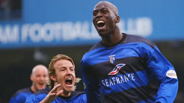 Gillingham's hero in 2004 was Mamady Sidibe, celebrating his goal