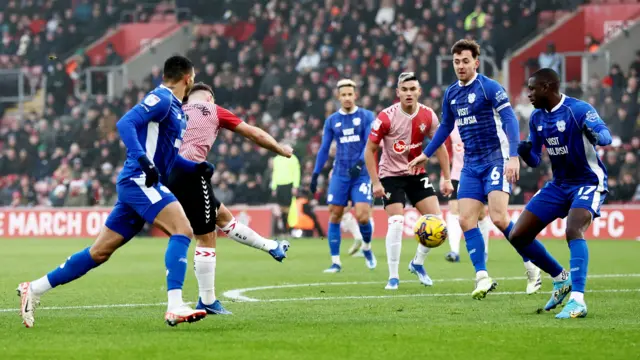 Adam Armstrong scores for Southampton