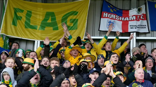 Horsham fans at Sutton