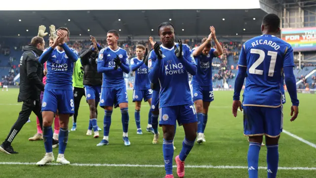 Leicester City players celebrate