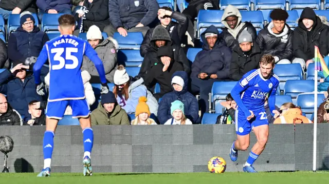 Kiernan Dewsbury-Hall passes the ball