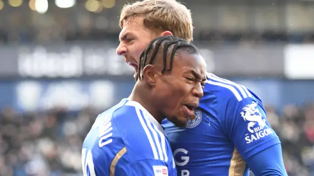 Leicester celebrate scoring