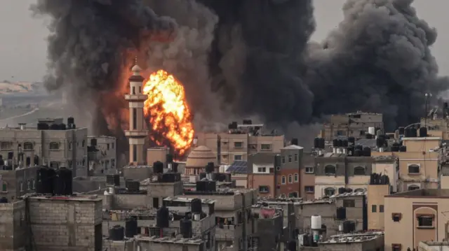 Smoke billows after an Israeli strike over Rafah in the southern Gaza Strip on December 20, 2023, amid ongoing battles between Israel and the Palestinian militant group Hamas