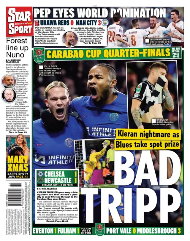 Daily Star back page 20 December 2023