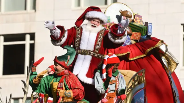 Santa Claus attends the 2023 Macy's Thanksgiving Day Parade on November 23, 2023 in New York City.