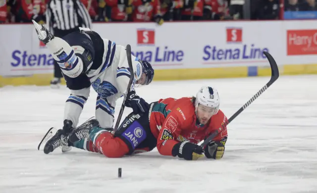 Action between Coventry Blaze and Belfast Giants