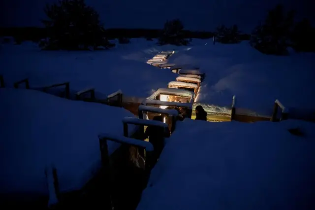 A newly dug Ukrainian trench, pictured this month