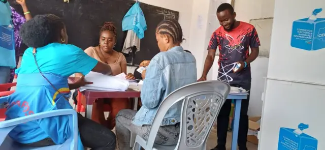 A polling station in Kinshasa.