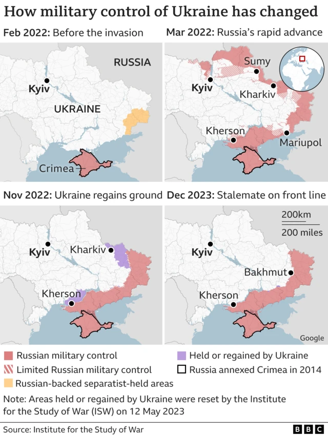 Control map of Ukraine