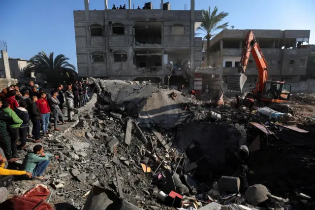 Aftermath of an Israeli strike on a house in Rafah