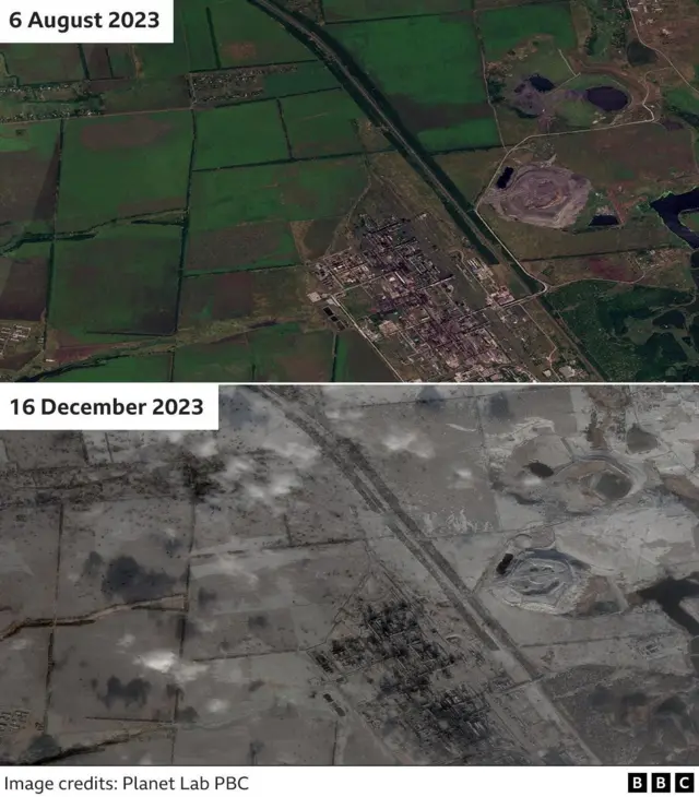 Satellite images near Avdiivka