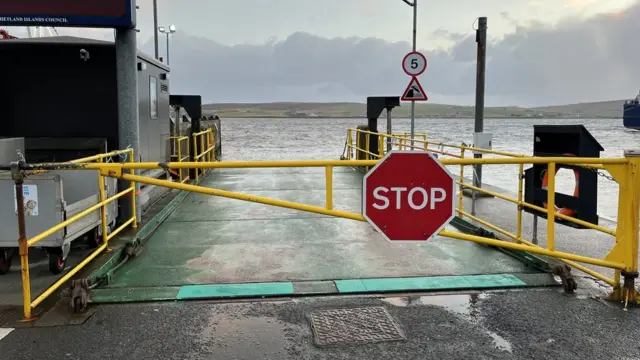 Ferries in Shetland have been cancelled due to the windy conditions