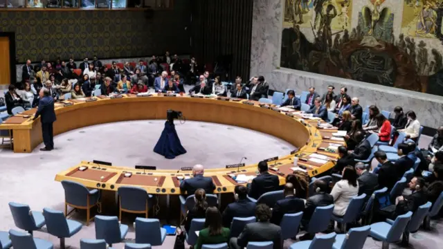 The UN Security Council meets about the situation in the Middle East, including the Palestinian question, at UN headquarters in New York on December 22, 2023.