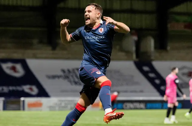 Raith Rovers' Lewis Vaughan celebrates