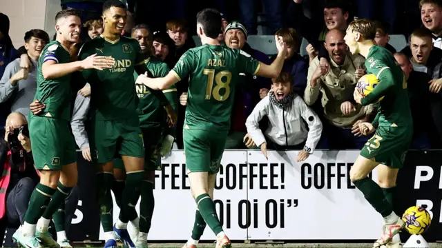 Plymouth celebrate scoring