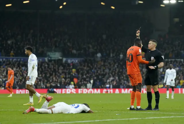 Ipswich's Axel Tuanzebe is booked