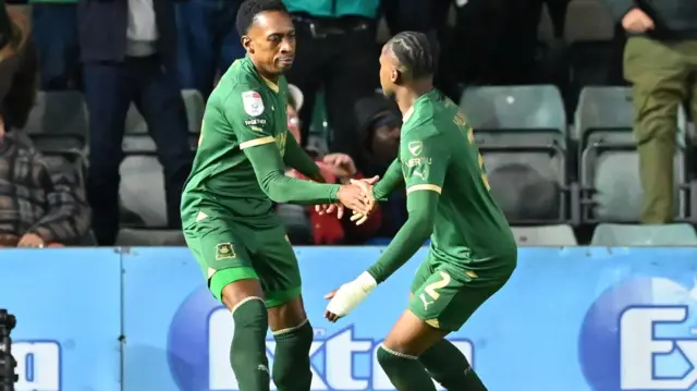 Plymouth celebrate scoring