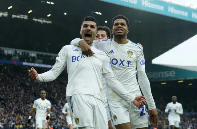 Leeds players celebrate