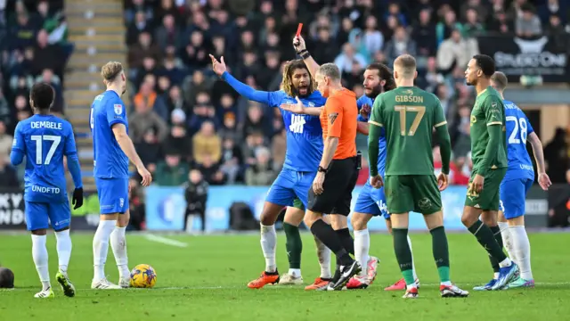 Krystian Bielik shown red card