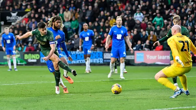 Joe Edwards scores for Plymouth