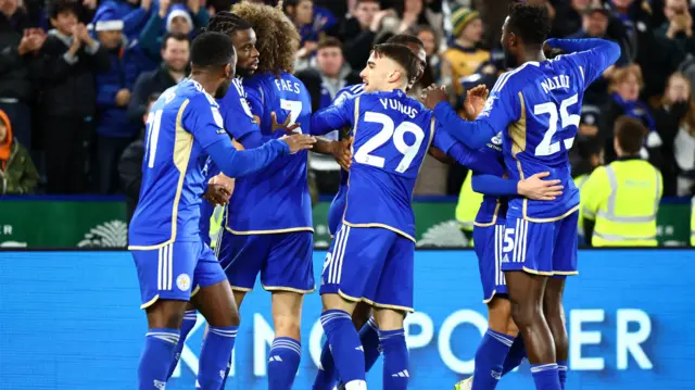 Leicester celebrate goal