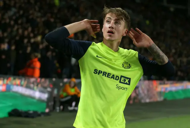 Jack Clarke celebrates his winner against Hull