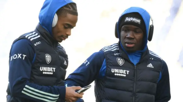 Leeds United players Crysencio Summerville and Willy Gnonto