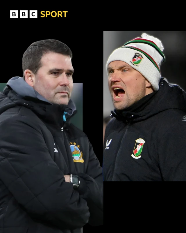 Linfield manager David Healy and Glentoran boss Warren Feeney