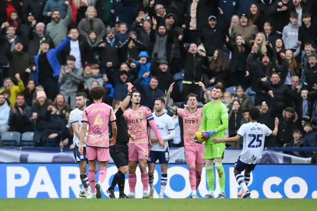 Illan Meslier is sent off for Leeds