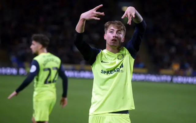 Jack Clarke celebrates scoring for Sunderland at Hull