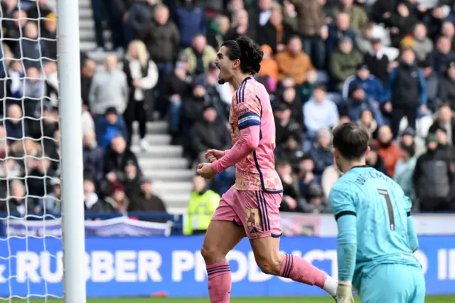 Pascal Struijk celebrates scoring for Leeds at Preston