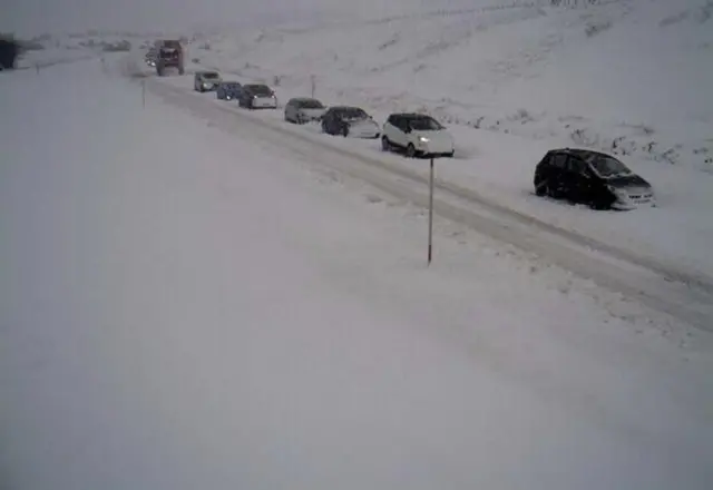 Heavy snow on A9