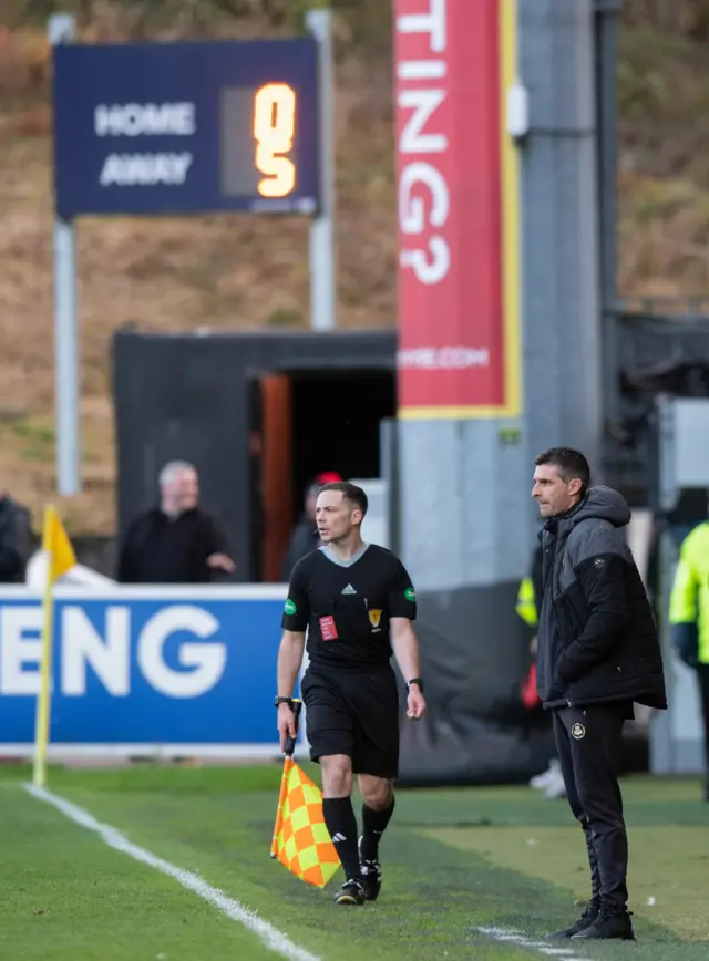 Partick Thistle manager Kris Doolan in a 5-0 defeat to Dundee United in October