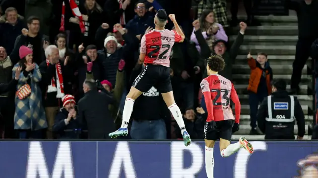 Carlos Alcaraz celebrates giving Southampton the lead