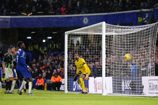 Brighton and Hove Albion's Joao Pedro scores their side's second goal of the game