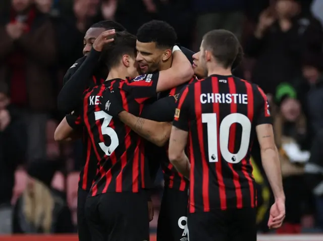 Dominic Solanke celebrate