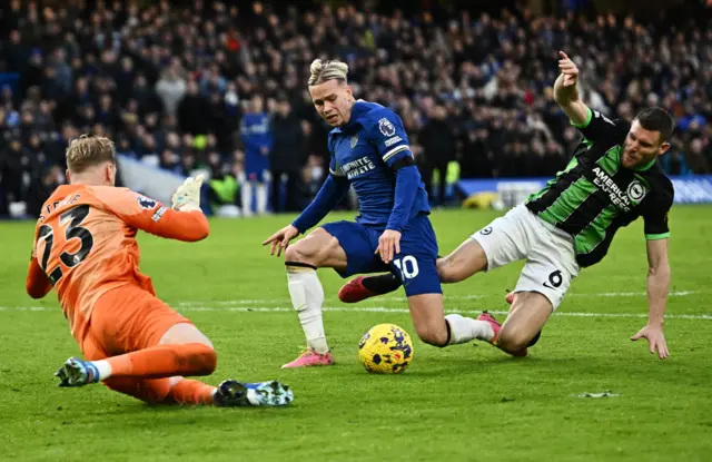 s James Milner concedes a penalty against Chelsea's Mykhailo Mudryk