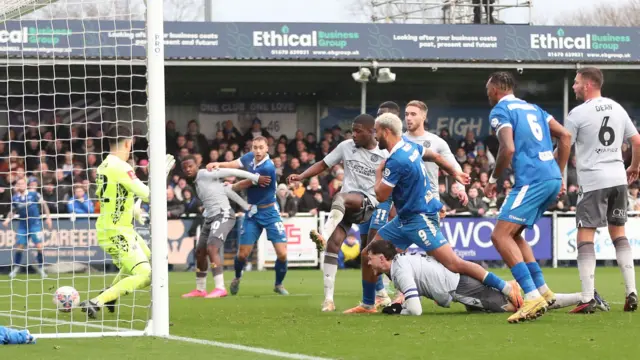 Paul McCallum scores Eastleigh's winner