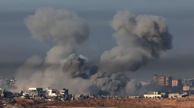 Smoke over the Gaza Strip